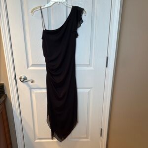Black Asymmetrical One-Shoulder Cocktail Dress